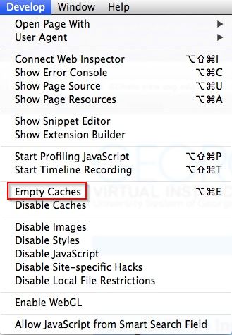 Instructions for Clearing Browser Cache